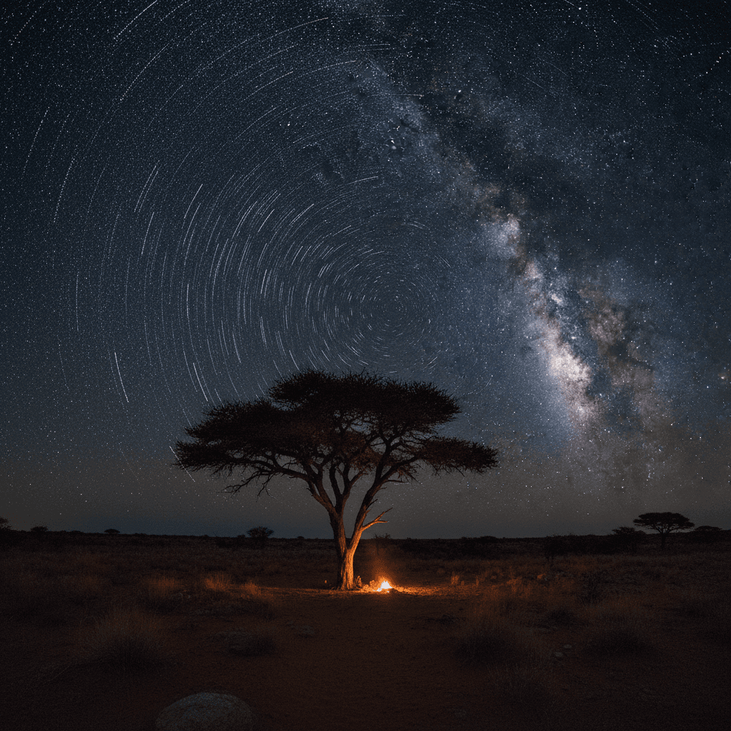 Milky Way over Kalahari Desert night sky